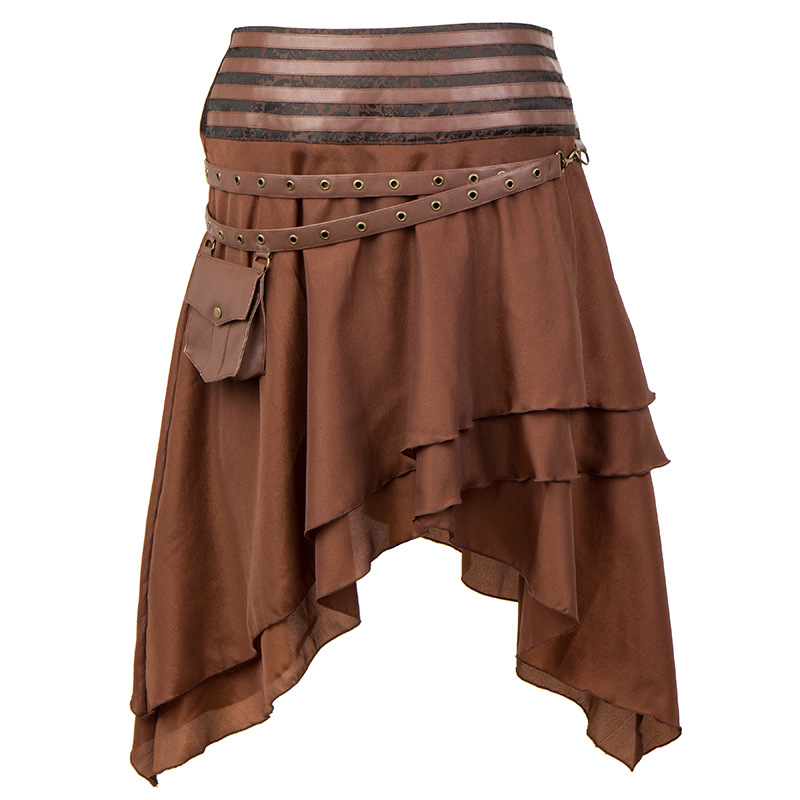 Summer Victorian Clothing - 여성용 다크 브라운 드롭 웨이스트 및