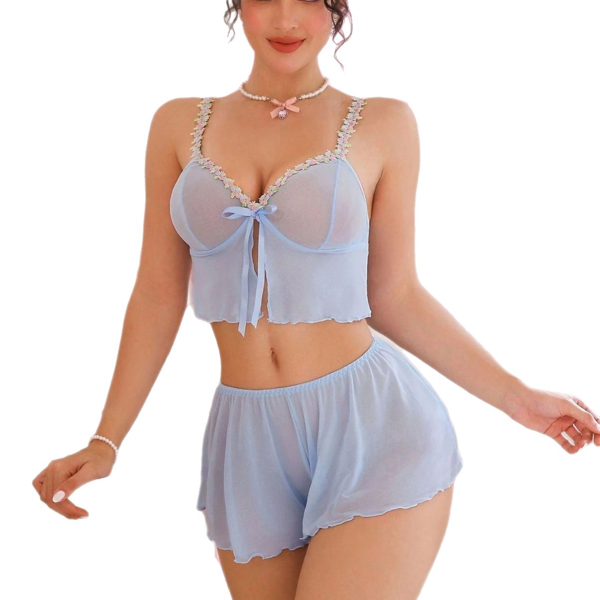 Summer Clothing Women - 2피스 웨스턴 스타일 섹시 핑크 귀여운