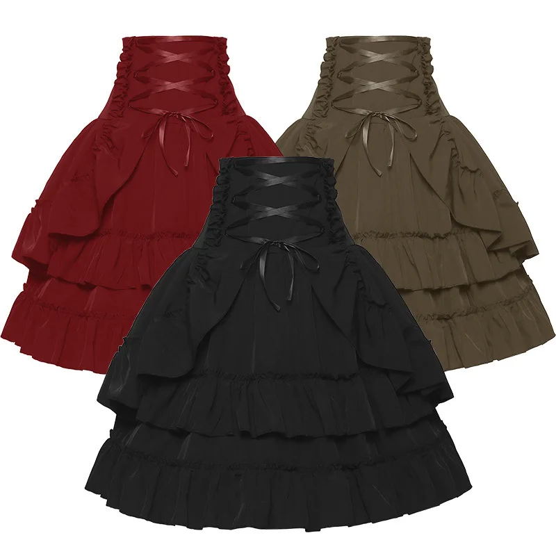 Summer Victorian Clothing - 여성 빅토리아 스커트 중세 르네상스 코트