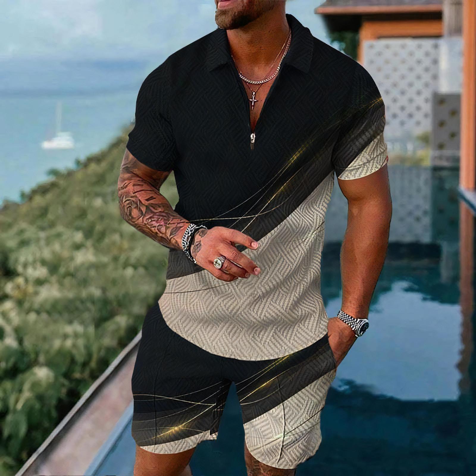 Summer Clothing Styles Men - 남성용 폴로 셔츠 반팔 세트 캐주얼