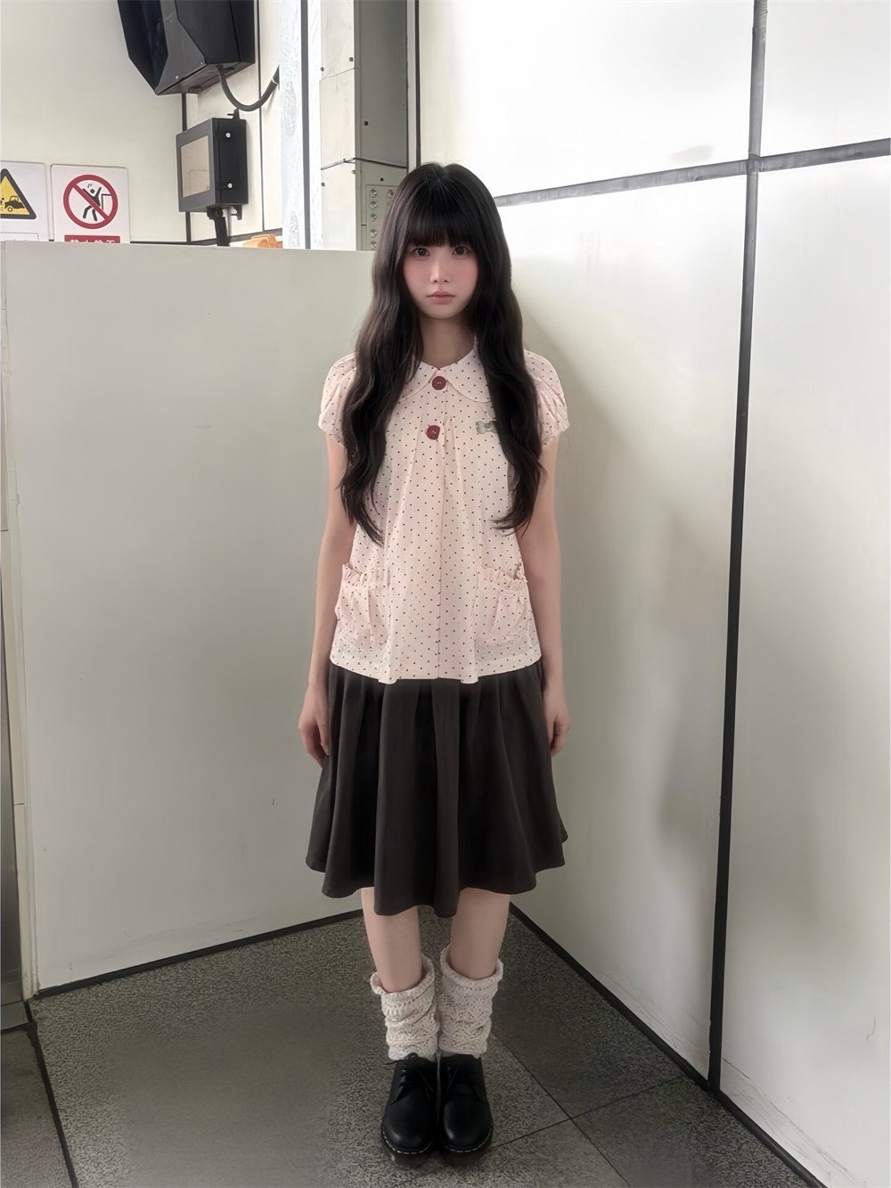 Summer Japanese Clothing - 여름 빈티지 폴카 도트 반팔 셔츠와