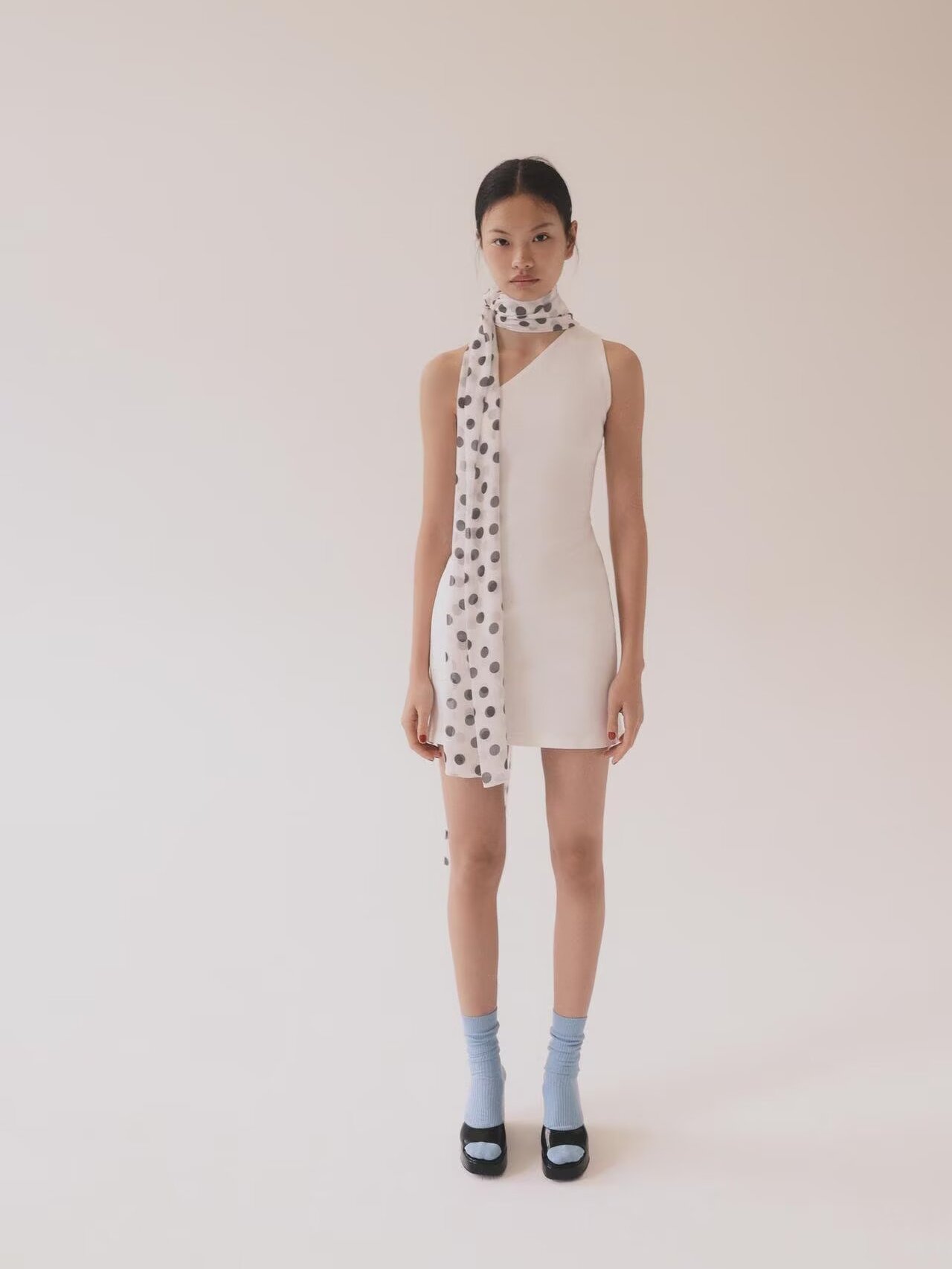 Summer Clothing Wear - 여름 신상품 폴카 도트 스카프 숄더