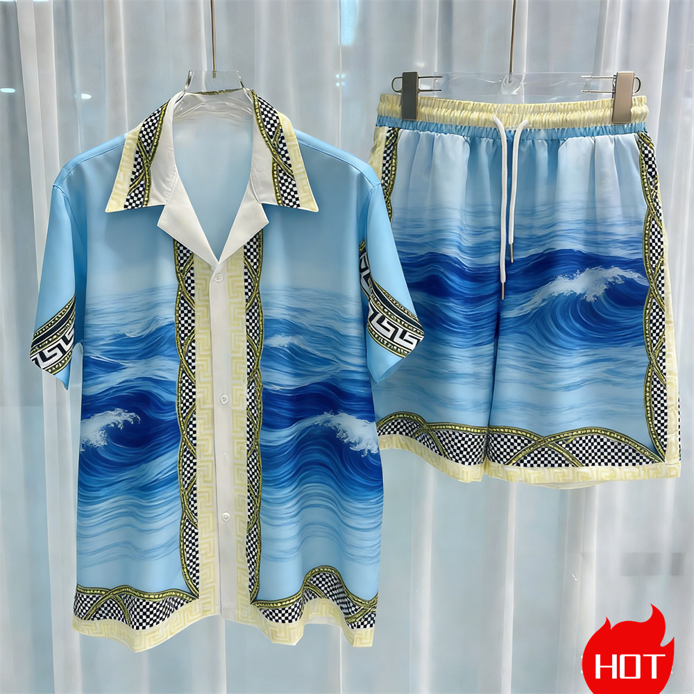 Summer Clothing Vacation - 여름 남성 셔츠 세트 식물 패턴
