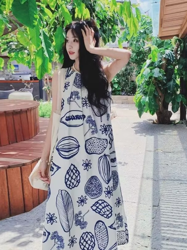 여름 루즈핏 A라인 베스트 원피스 여성 의류 플랜트 프 - Summer Clothing Tagline 리뷰 및 가격