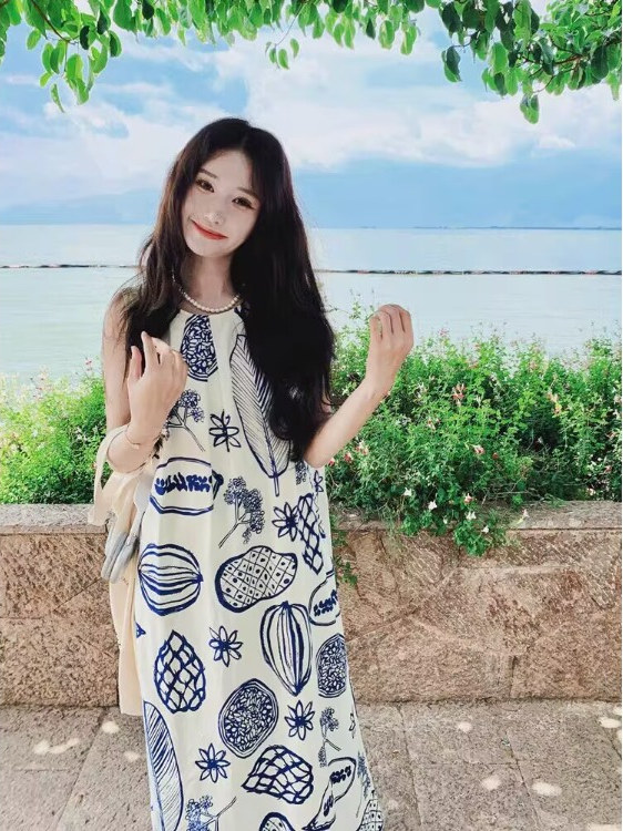 여름 루즈핏 A라인 베스트 원피스 여성 의류 플랜트 프 - Summer Clothing Tagline 리뷰 및 가격