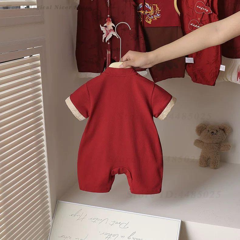 아기 중국식 롬퍼, 얇은 여름옷, 유아 100일 축하  - Summer Clothing For Baby Boy 리뷰 및 가격