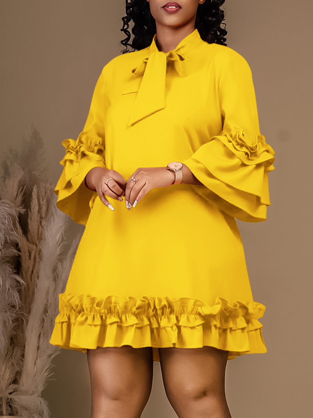 사용자 정의 2025 여름 Elegent 아프리카 여성 - Yellow Summer Clothing 리뷰 및 가격