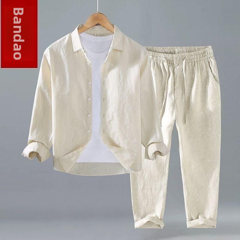 봄 여름 중국 스타일 코튼 린넨 긴팔 투피스 세트 남성 - Summer Clothing Pieces 리뷰 및 가격