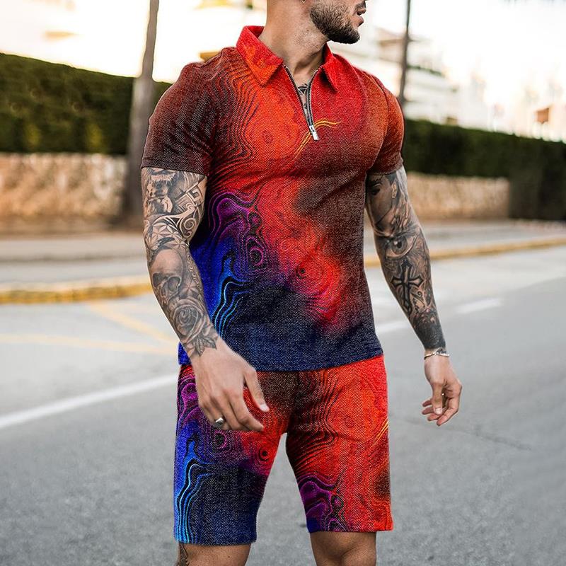 여름 지퍼 폴로 셔츠 수트 2피스 트랙수트 남성 비치  - Summer Clothing Styles Men 리뷰 및 가격