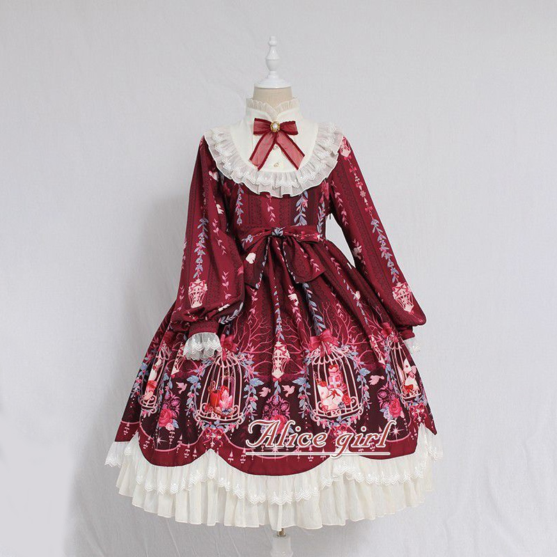 MAGOGO 여성용 활 프린트 로리타 드레스, 긴팔,  - Summer Victorian Clothing 리뷰 및 가격