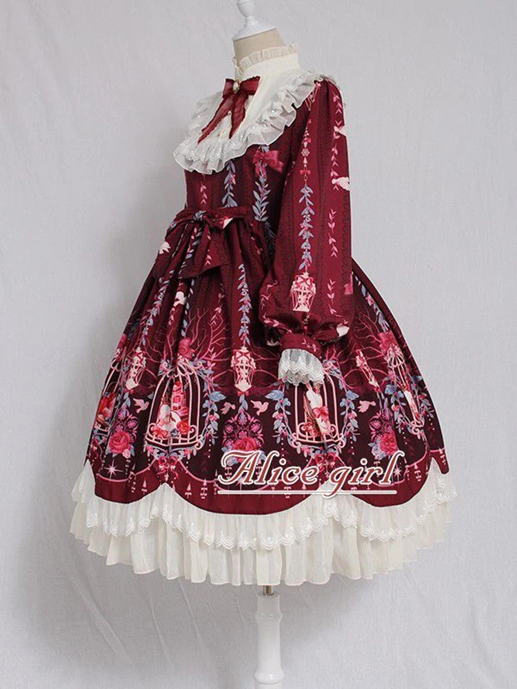 MAGOGO 여성용 활 프린트 로리타 드레스, 긴팔,  - Summer Victorian Clothing 리뷰 및 가격