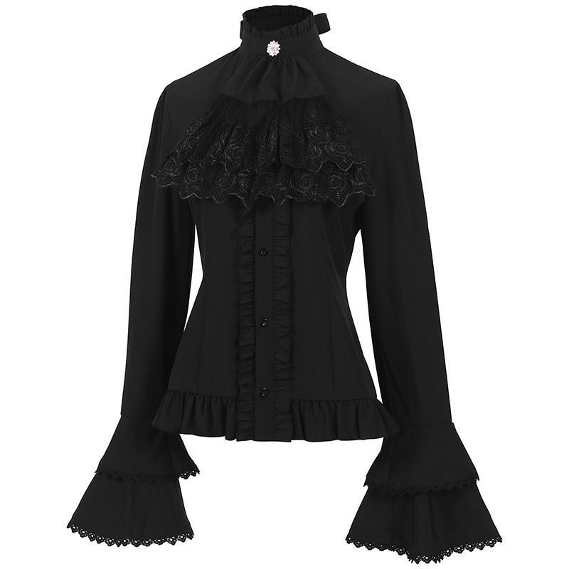 Coalfell 유럽 및 미국 여성 플리츠 셔츠, 중세 - Summer Victorian Clothing 리뷰 및 가격
