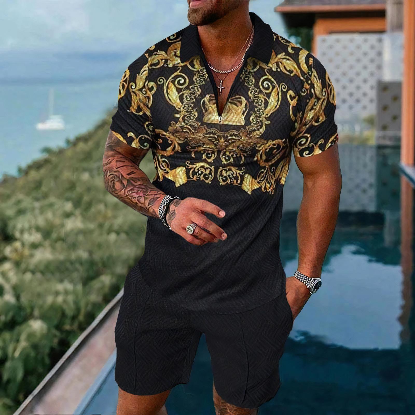 남성용 폴로 셔츠 반팔 세트 캐주얼 심플 스타일 투피스 - Summer Clothing Styles Men 리뷰 및 가격