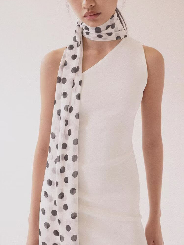여름 신상품 폴카 도트 스카프 숄더 베어드 넥 행잉 드 - Summer Clothing Wear 리뷰 및 가격