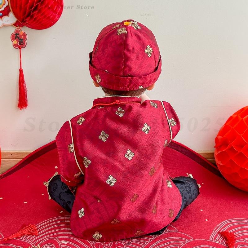 어린이 전통 당나라 세트 여름 반팔 중국 용수철 축제  - Summer Clothing For Baby Boy 리뷰 및 가격