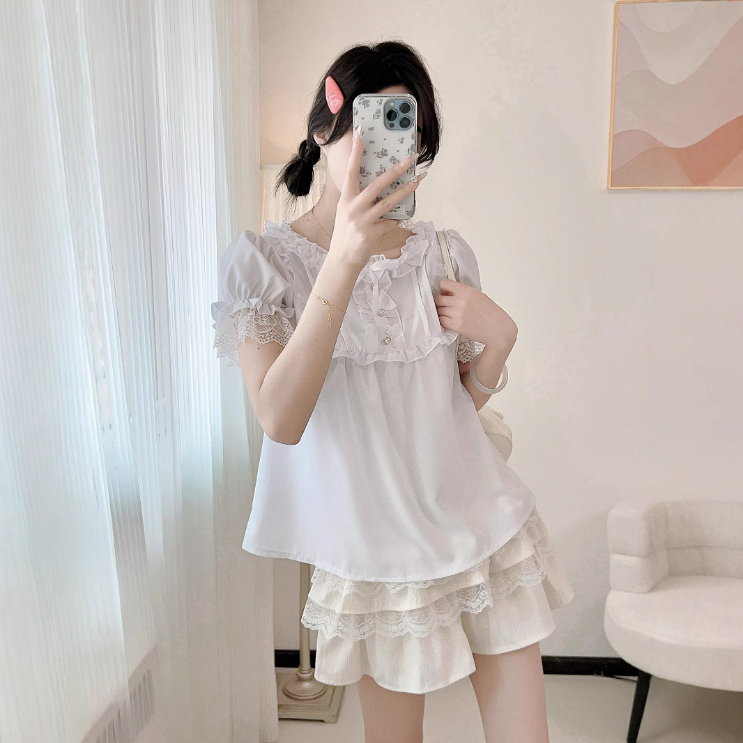 빅토리아 시대 여성용 고딕 스타일 셔츠, 퍼프 소매,  - Summer Victorian Clothing 리뷰 및 가격