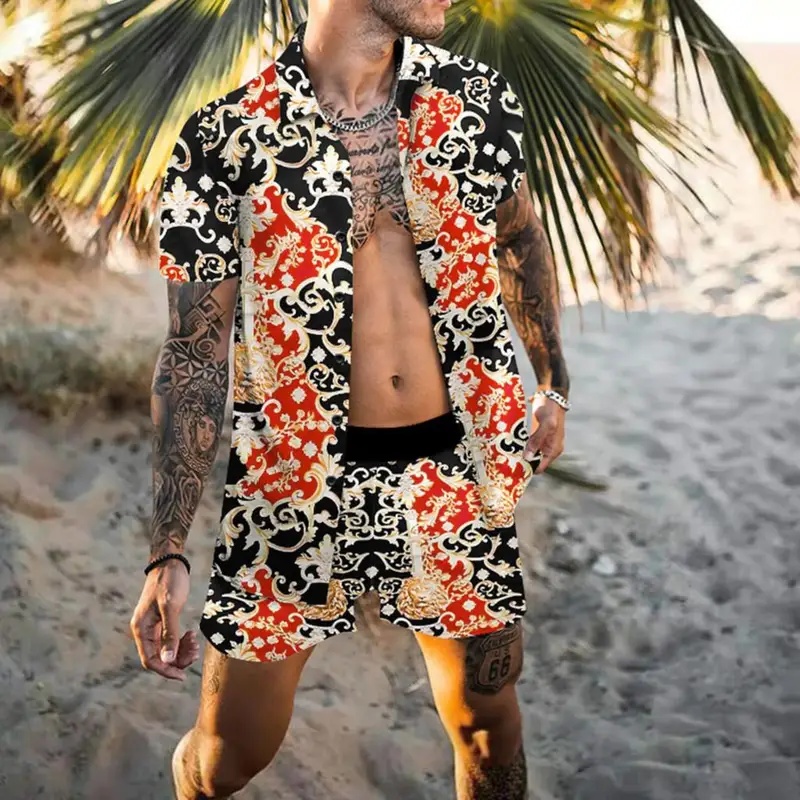 여름 고급 남성 셔츠 세트 코코넛 프린트 반팔 상의 레 - Summer Clothing Pieces 리뷰 및 가격