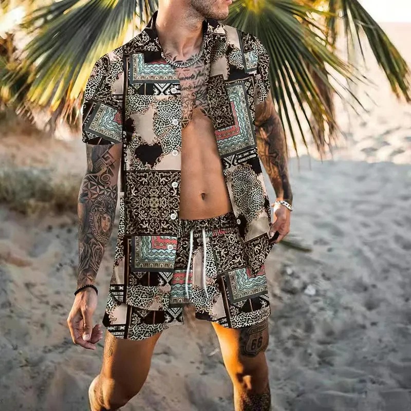 여름 고급 남성 셔츠 세트 코코넛 프린트 반팔 상의 레 - Summer Clothing Pieces 리뷰 및 가격