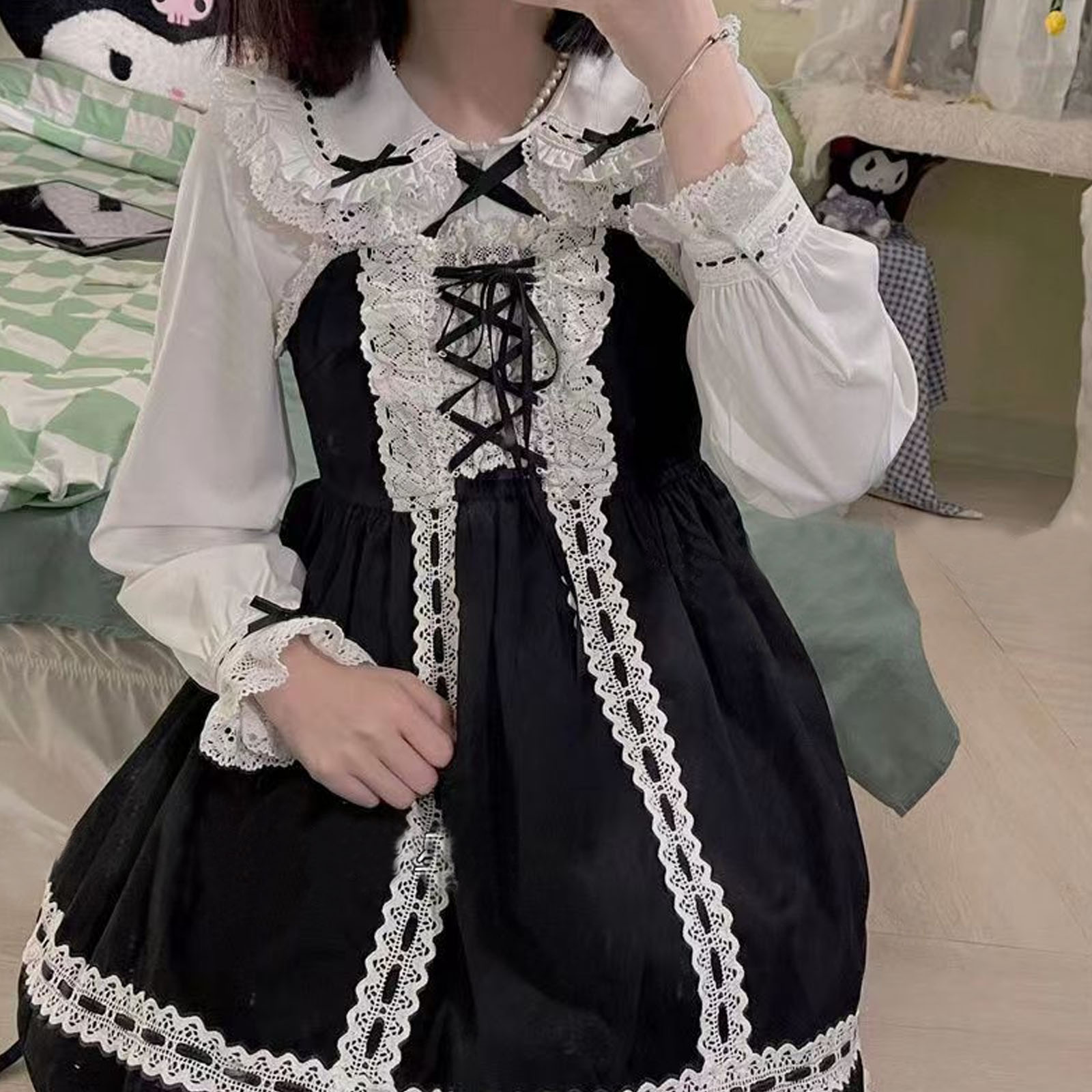 일본 로리타 스타일 레이스 러플 블라우스 여성용, 귀여 - Summer Japanese Clothing 리뷰 및 가격
